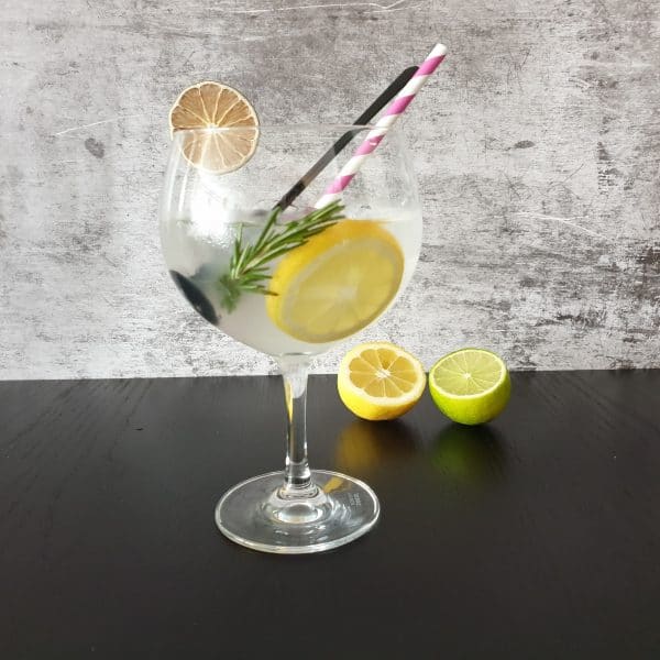 Gin tonic lemon cocktail