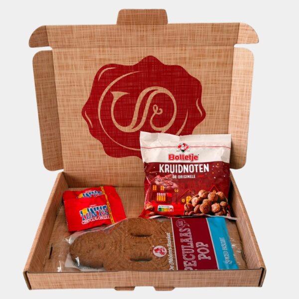 Luxe Sinterklaas brievenbuspakket met Pepernoten, Speculaaspop en Tiny Tony