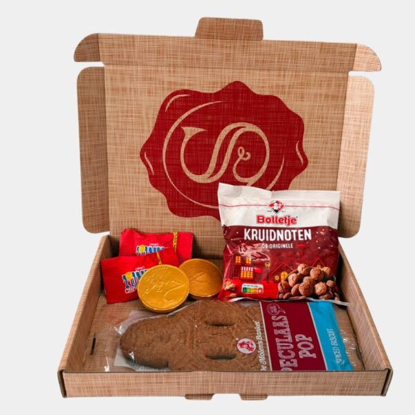 Luxe Sinterklaaspakket brievenbus met Speculaaspop, Pepernoten en Chocolade